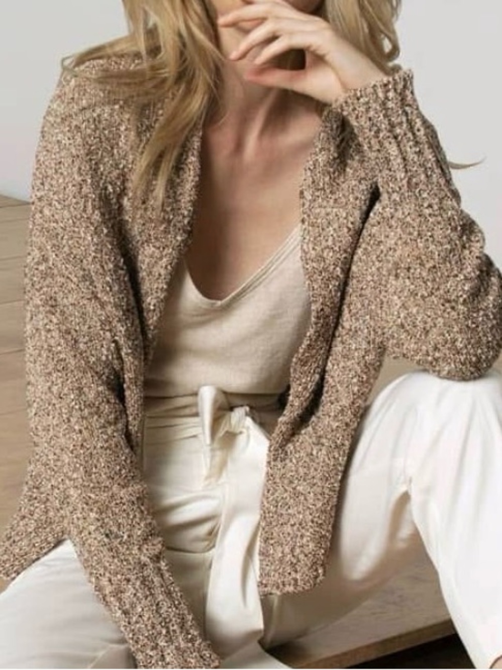 Brochu Walker Casper Open Front Bouclé Cardigan Sweater XS Cordial Multi